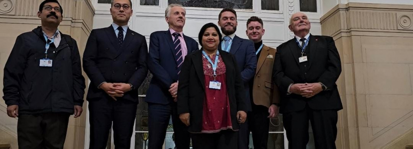 Conservative Group Councillors stood in a row in Trafford Town Hall
