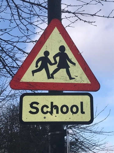 School warning sign
